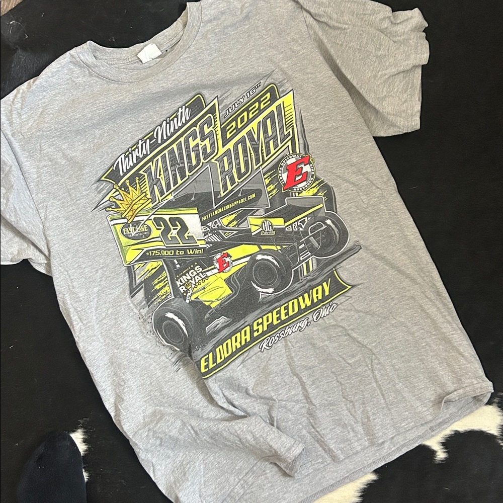 Gray Racing Graphic T-Shirt